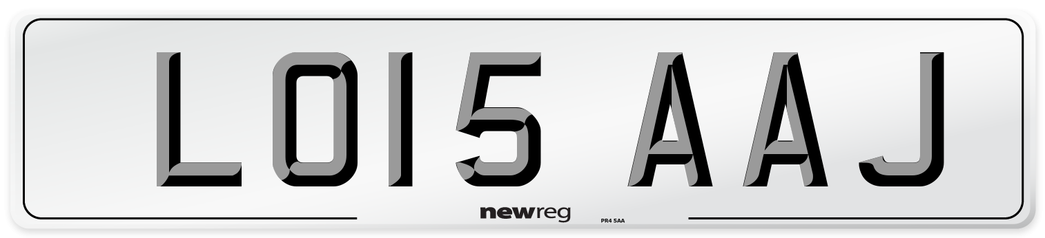 LO15 AAJ Number Plate from New Reg